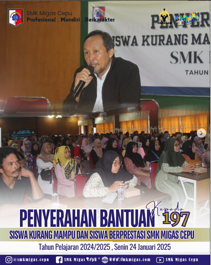 SMK Migas Cepu Salurkan Bantuan untuk 197 Siswa Kurang Mampu dan Berprestasi Tahun Pelajaran 2024/2025
